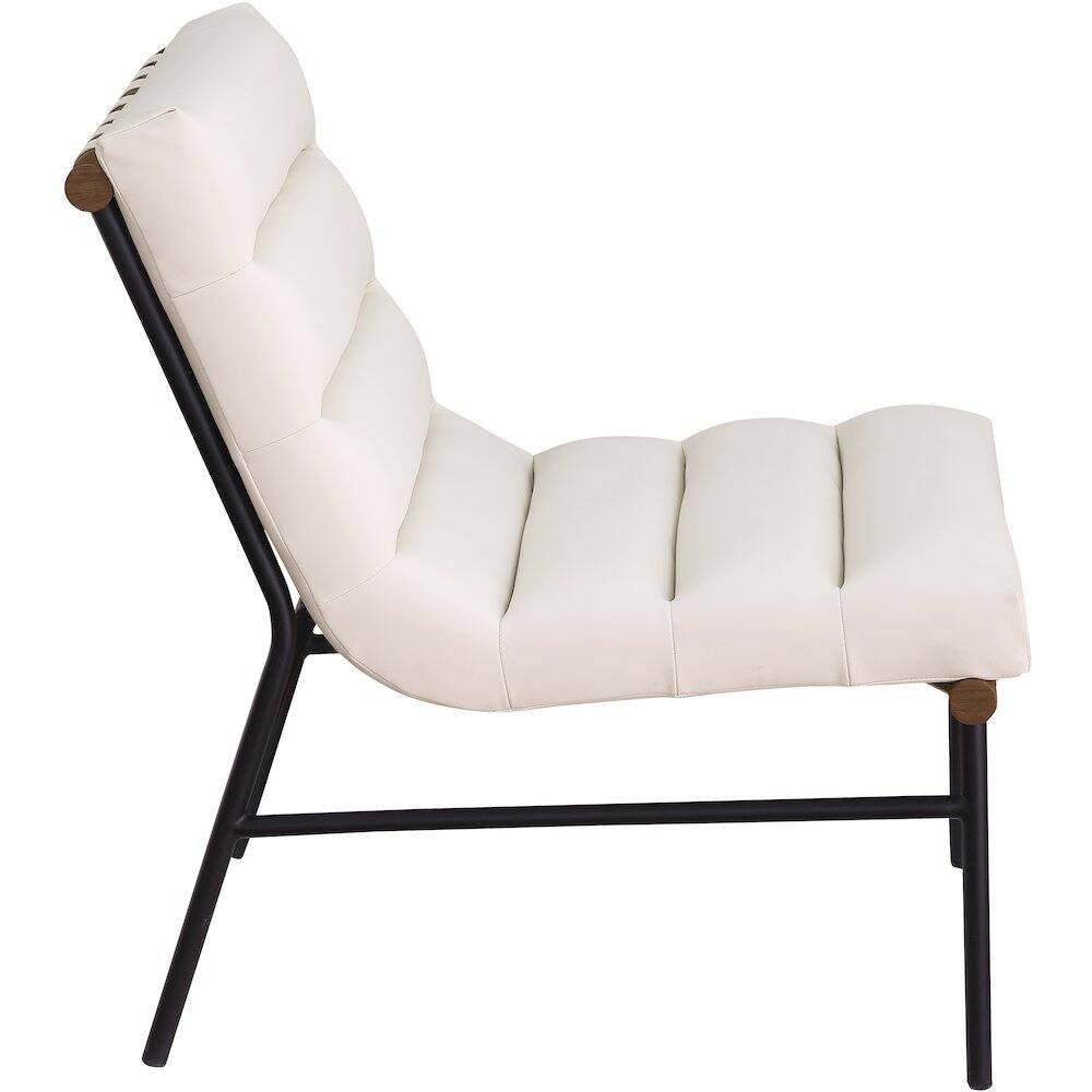 Alt View 2. Meridian Furniture - Burke Cream Vegan Leather Accent Chair - Beige.