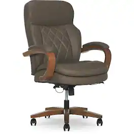 La-Z-Boy - Colston Ergonomic Vegan Leather Swivel Executive Chair (60120-MBRN) - Mocha Brown