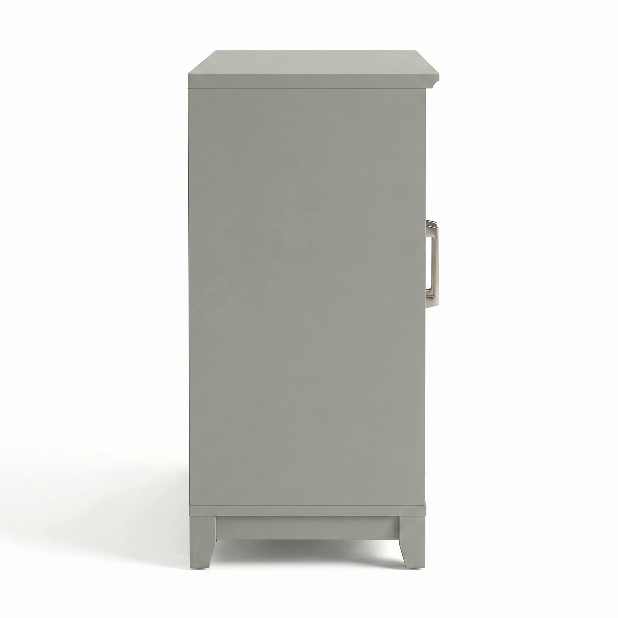 Alt View 9. Martha Stewart - 2PK 2-Door Cabinets with Soft-Close Doors-Premium Hardware - Bedford Gray/Brushed Stainless Steel Hardware.