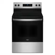 Front. Whirlpool - 30 in. Wide 4 elements Electric Range with No Preheat Mode - Stainless Steel.