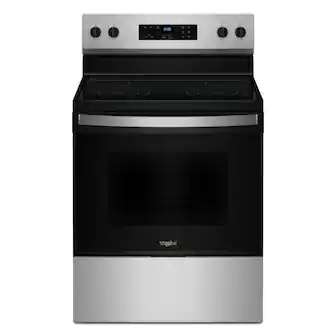 Front. Whirlpool - 30 in. Wide 4 elements Electric Range with No Preheat Mode - Stainless Steel.