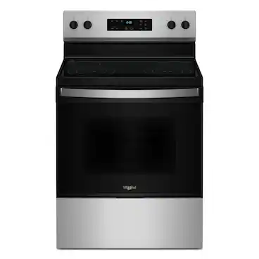 Front. Whirlpool - 30 in. Wide 4 elements Electric Range with No Preheat Mode - Stainless Steel.