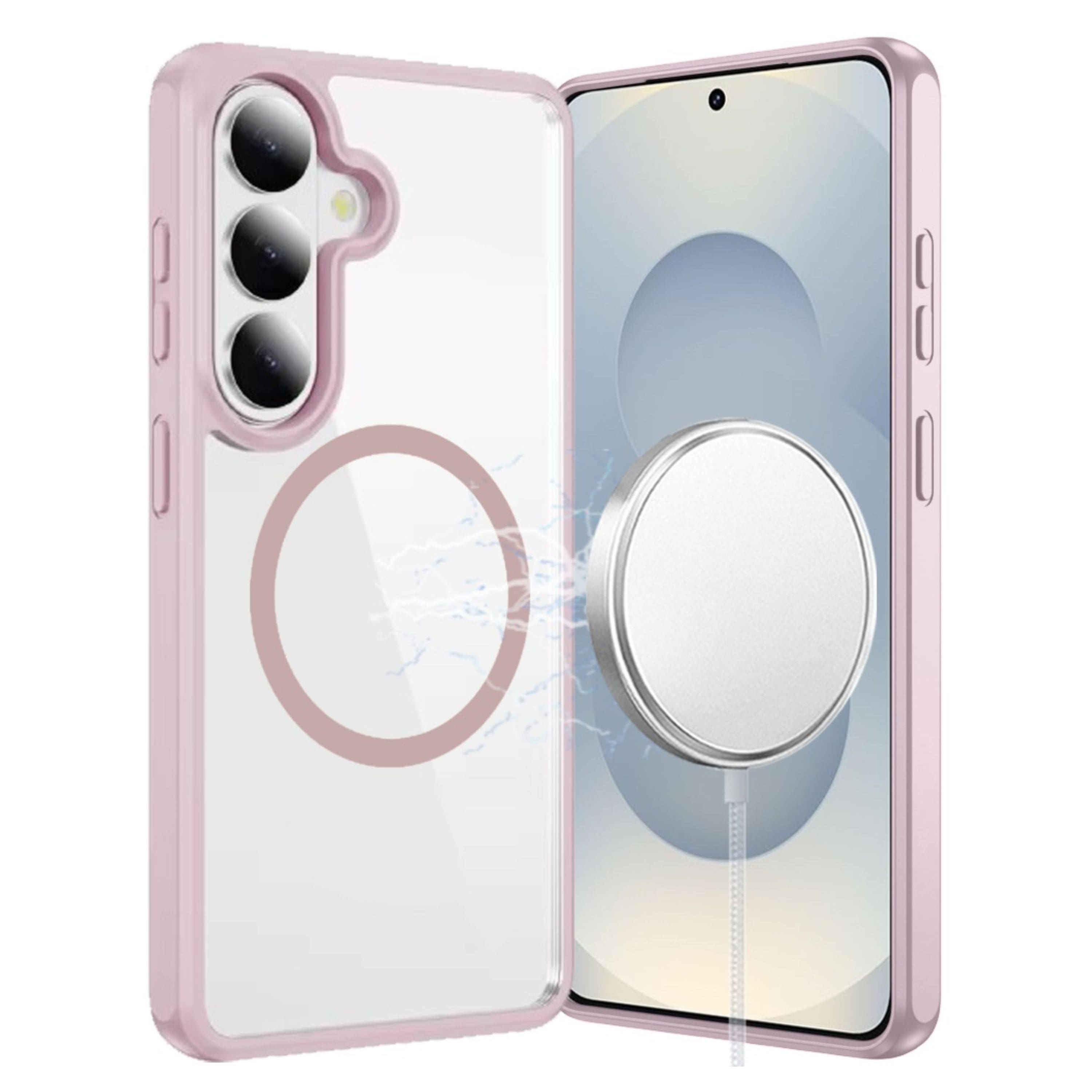 Kitcheniva - Shockproof Premium Magnetic Circle Phone Case With Tempered Glass For Samsung Galaxy S26+ Plus - Pink price history on PriceWatchPro
