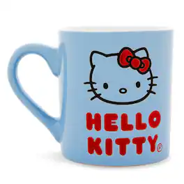 Silver Buffalo - Sanrio Hello Kitty Logo Wax Resist Ceramic Mug | Holds 14 Ounces - Blue