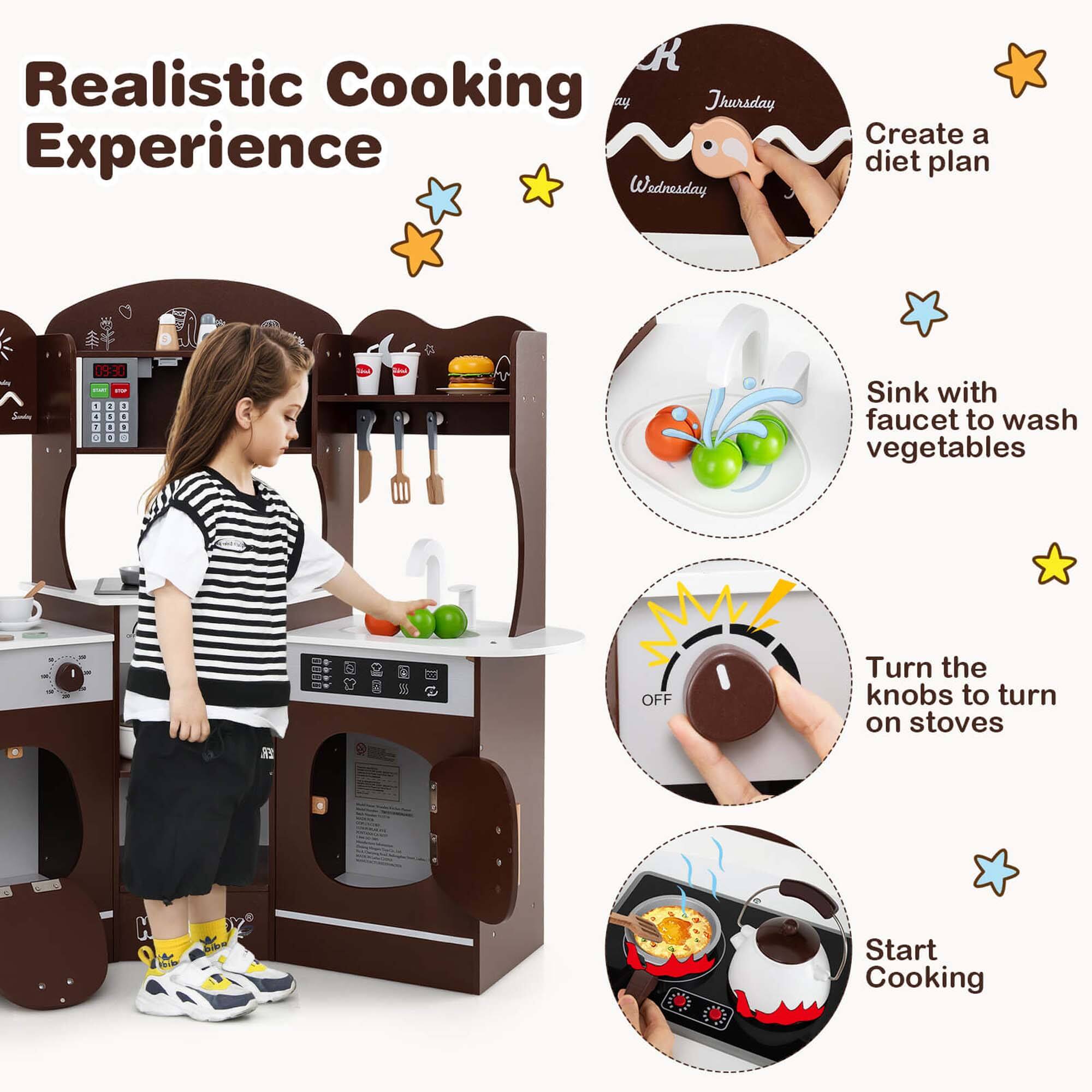 Realistic Cooking Experience

- Create a diet plan
- Sink with faucet to wash vegetables
- Turn the knobs to turn on stoves
- Start Cooking