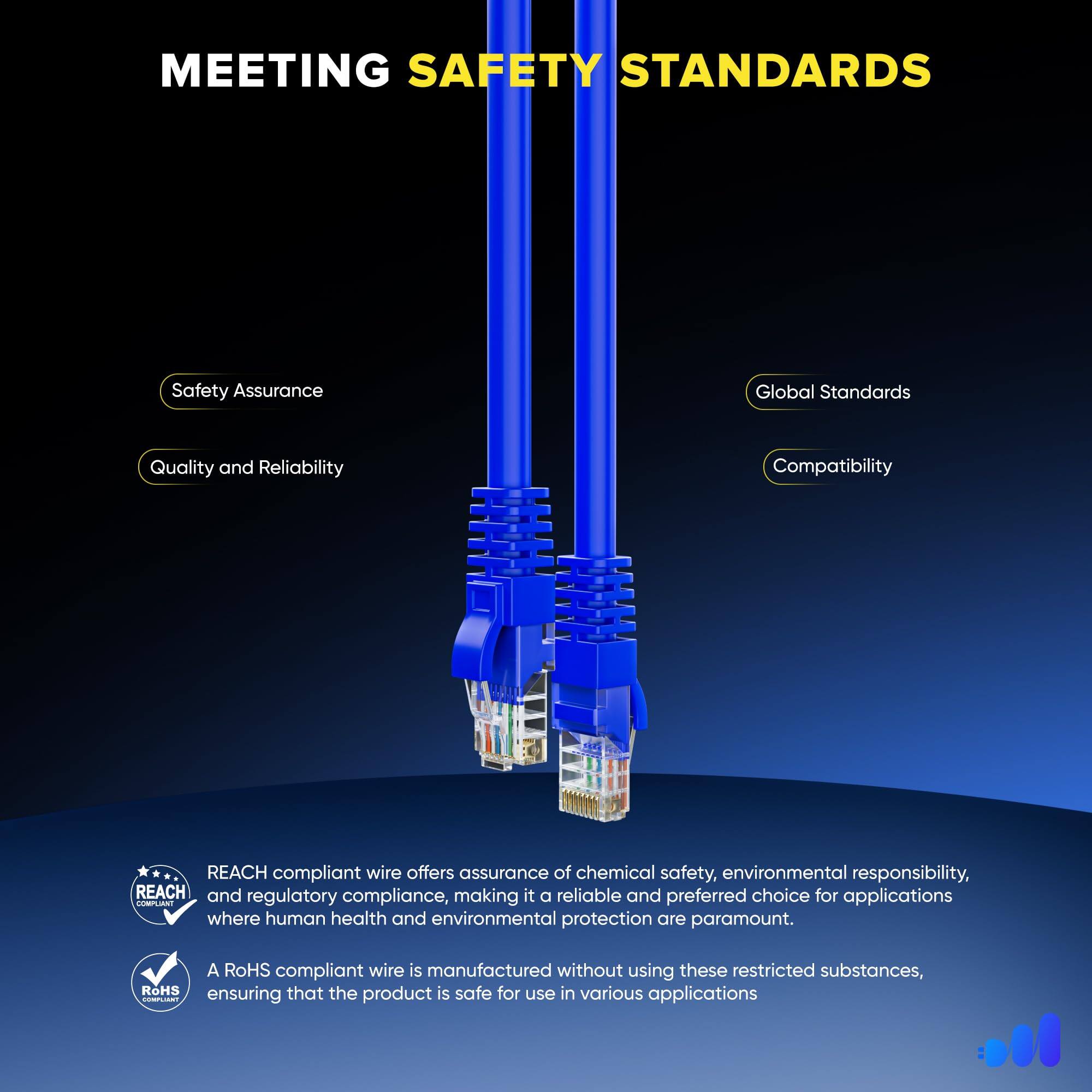**MEETING SAFETY STANDARDS**

- Safety Assurance
- Quality and Reliability
- Global Standards
- Compatibility

REACH compliant wire offers assurance of chemical safety, environmental responsibility, and regulatory compliance, making it a reliable and preferred choice for applications where human health and environmental protection are paramount.

A RoHS compliant wire is manufactured without using these restricted substances, ensuring that the product is safe for use in various applications.