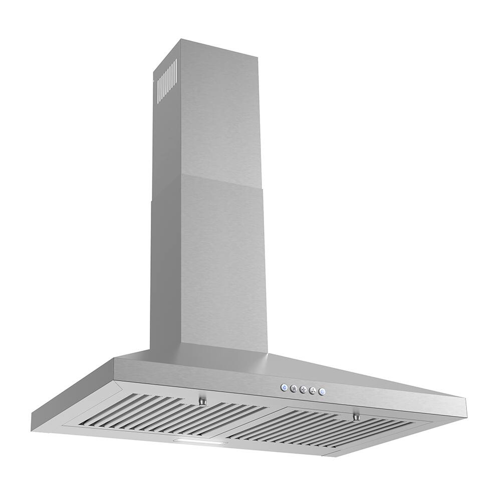 Alt View 1. Streamline - 30 in. Goffredo Convertible Wall 220 CFM Mount Range Hood, Baffle Filters,Electronic Button Control,LED Light - Brushed Stainless Steel.