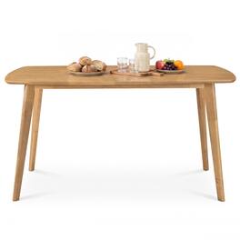 Costway - 55" Solid Wood Dining Table with Rounded Edges, Heavy-duty, Loads up to 220 Lbs - Natural