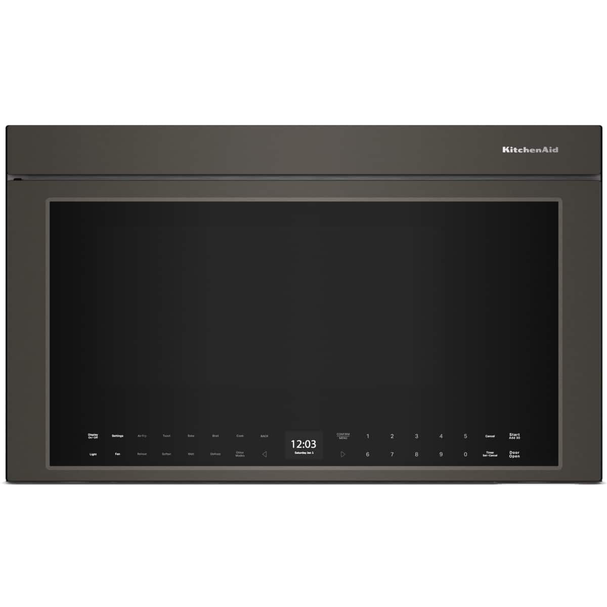 KitchenAid - 1.1 Cu. Ft. Over-the-Range Microwave Oven with Flush Built-In Design - Black Ore