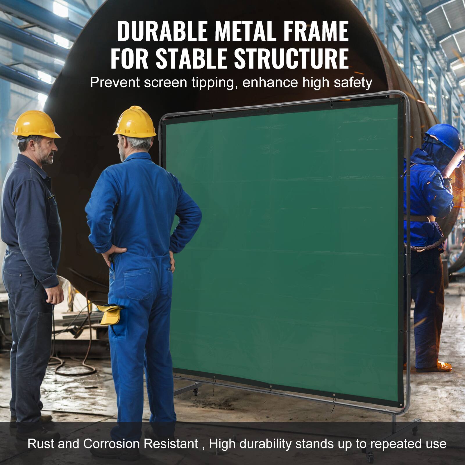 DURABLE METAL FRAME FOR STABLE STRUCTURE  
Prevent screen tipping, enhance high safety  

Rust and Corrosion Resistant, High durability stands up to repeated use