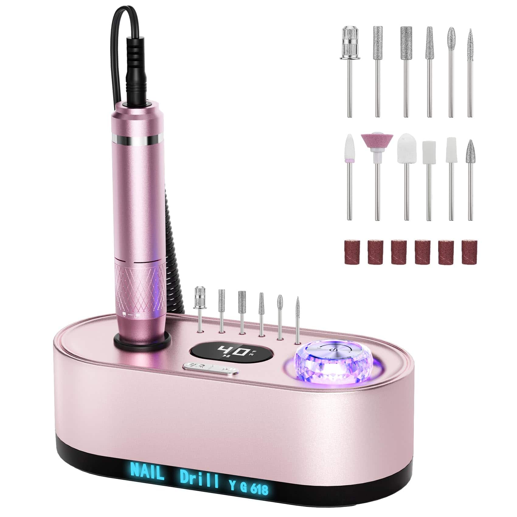 Stylel Star - Nail Set Beginner Drill UV Light Acrylic Powder Gel Polish Cordless 40000RPMNail Machine:professionaldrill
