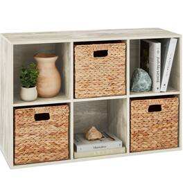 Best Choice Products - 6-Cube Bookshelf, 13.5in Display Storage System, Organizer w/ Removable Back Panels - Whitewash