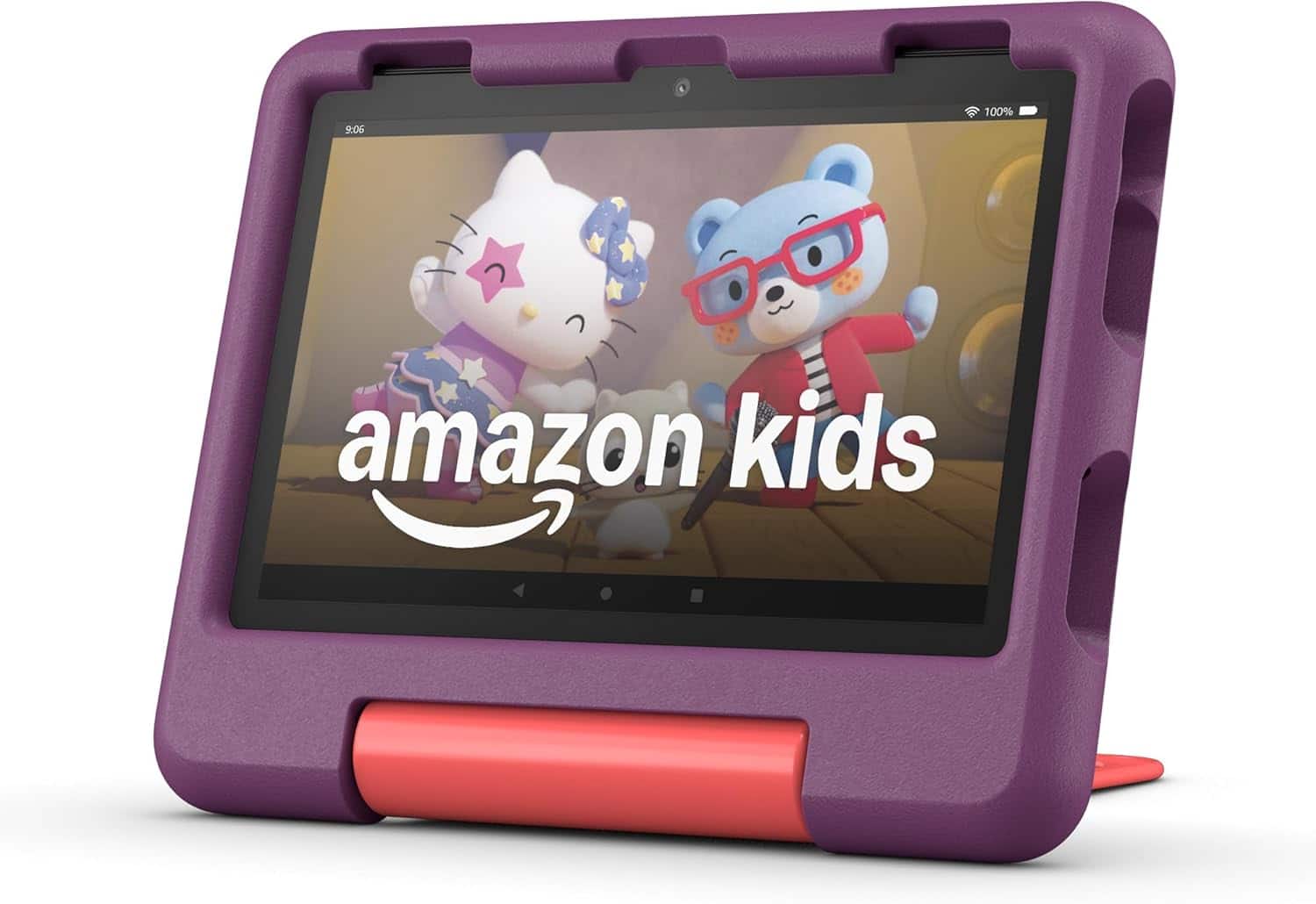 Amazon - Fire HD 8 Kids tablet, ages 3-7 | 3GB memory, 13-hr battery, 32GB, (2024 release) - Grape - Front_Zoom