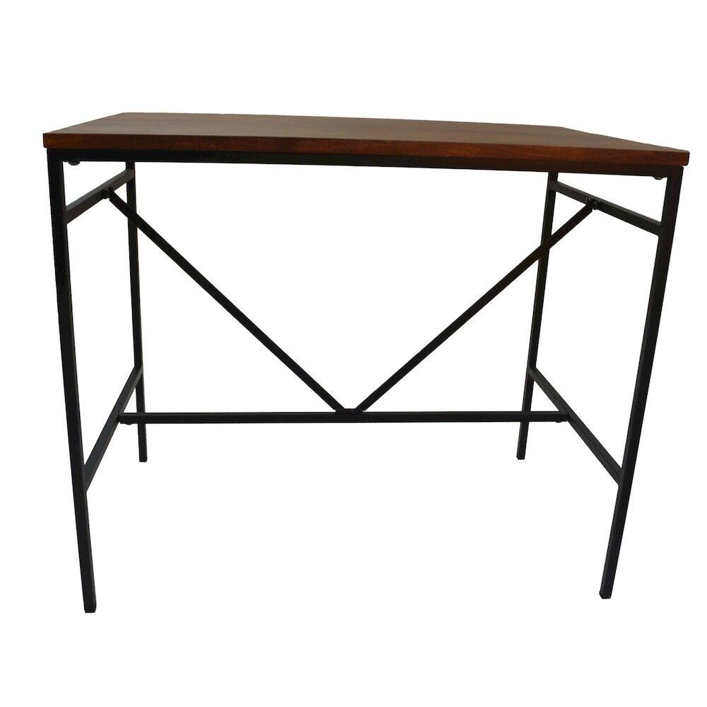Alt View 1. Carolina Chair & Table - Aileen 42" Wide 30" High Bar and Side Table - Chestnut/Black - Chestnut, Black.