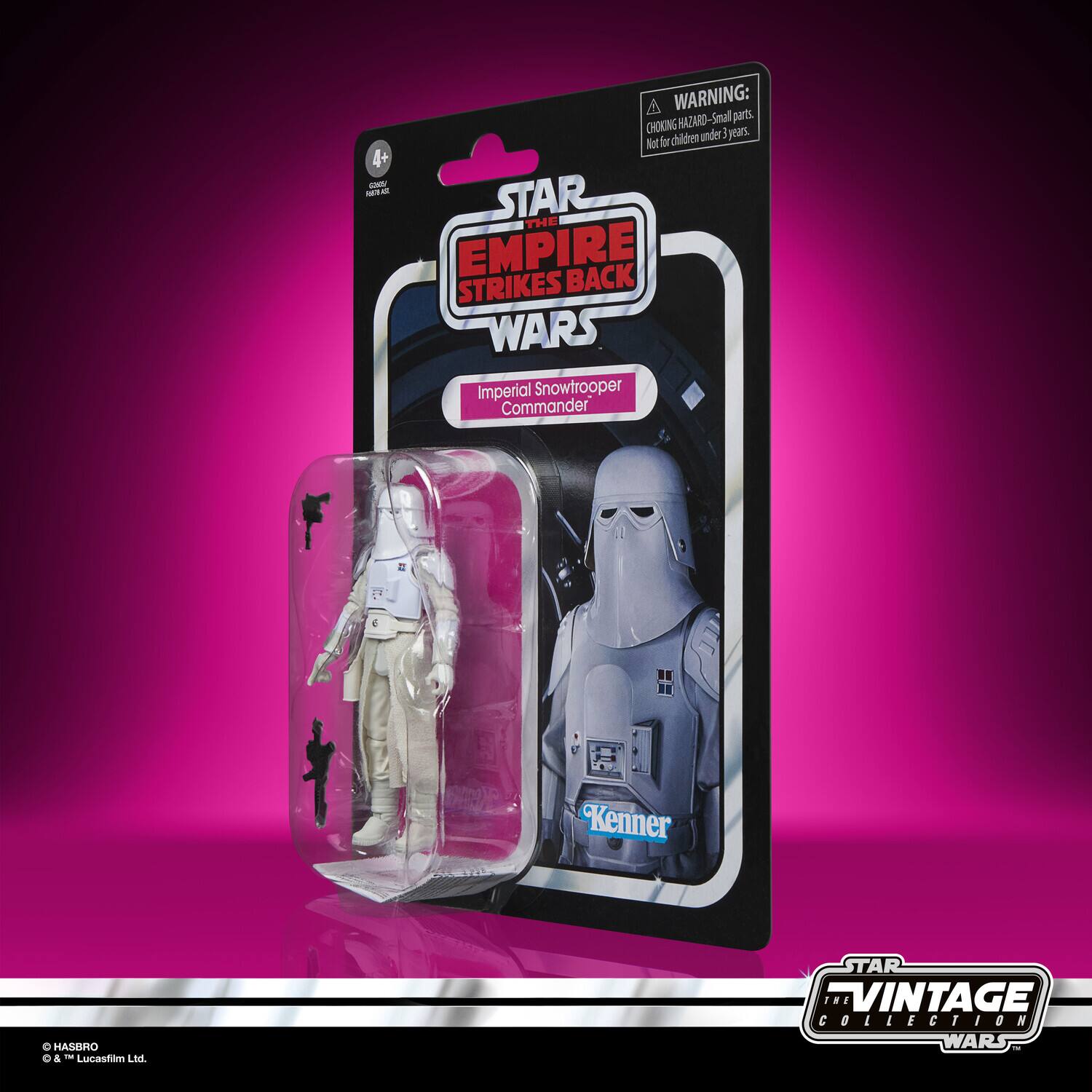 WARNING: HAZARD - Small parts CHOKING under 3 years. At br children 4+ - NTA - STAR THE EMPIRE BACK STRIKES WARS Imperial Snowtrooper Commander E Kenner HASBRO & - Lucastam LEd STAR THE VINTAGE COLLECTIO WARS