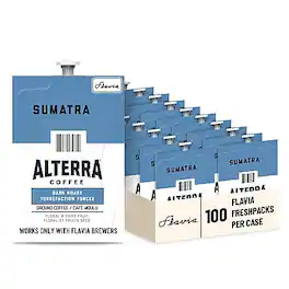 Alterra - Sumatra Coffee Flavia Pods, Dark Roast, 100/Carton