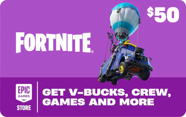 Fortnite Battle Royale - Get V-Bucks, Crew, Games and More Store $50.