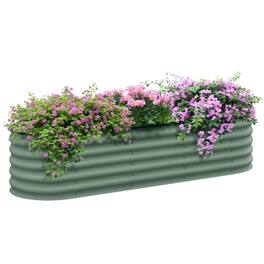 Outsunny - x 2' x 1.4' Galvanized Raised Garden Bed Kit - Green