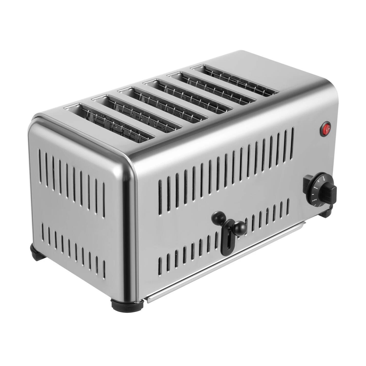 Front. Stock Preferred - 6-Slot Commercial Stainless Steel Toaster - Silver.
