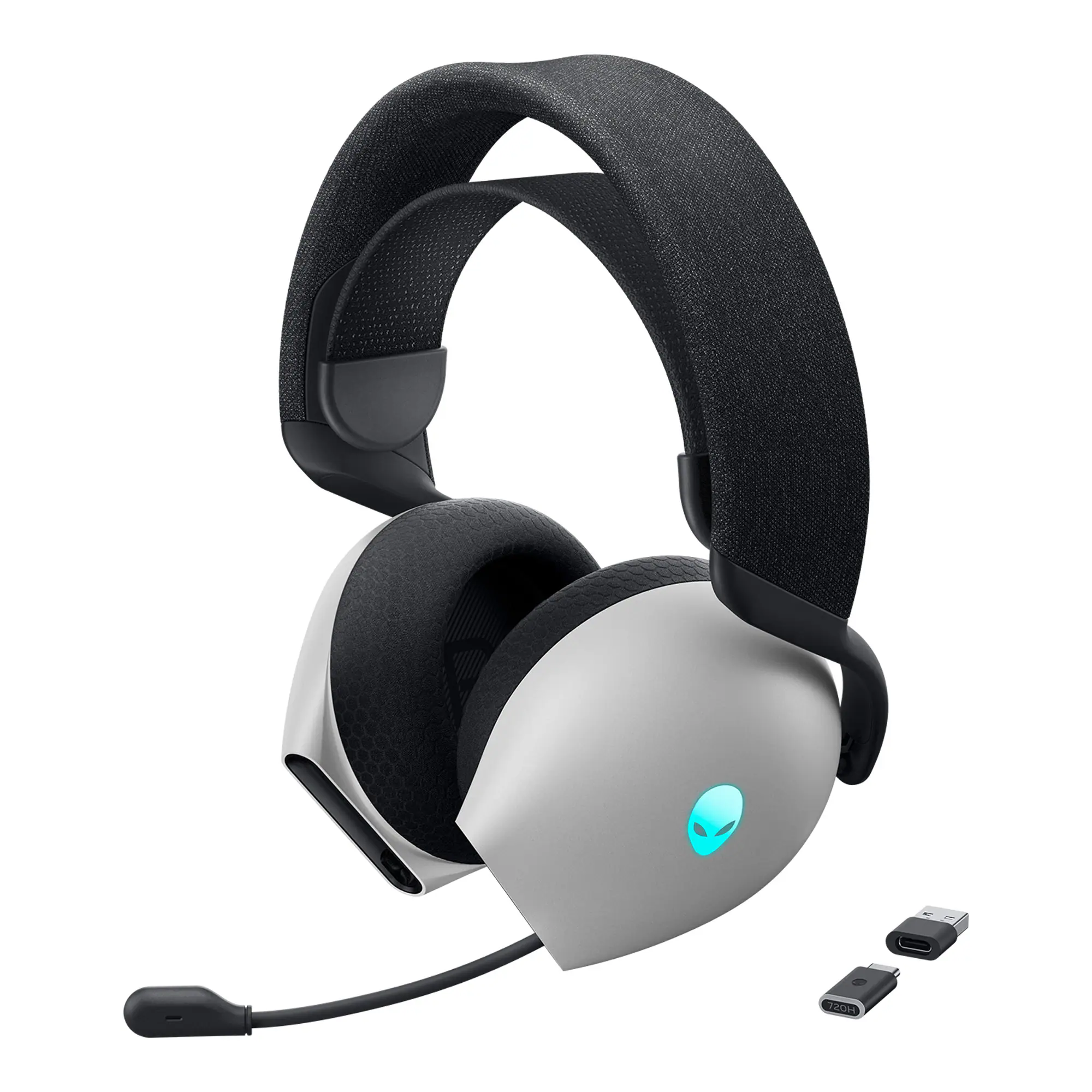 Front. Alienware - AW720H Dual Mode Wireless Gaming Headset for Xbox, PlayStation and Switch - Lunar Light.