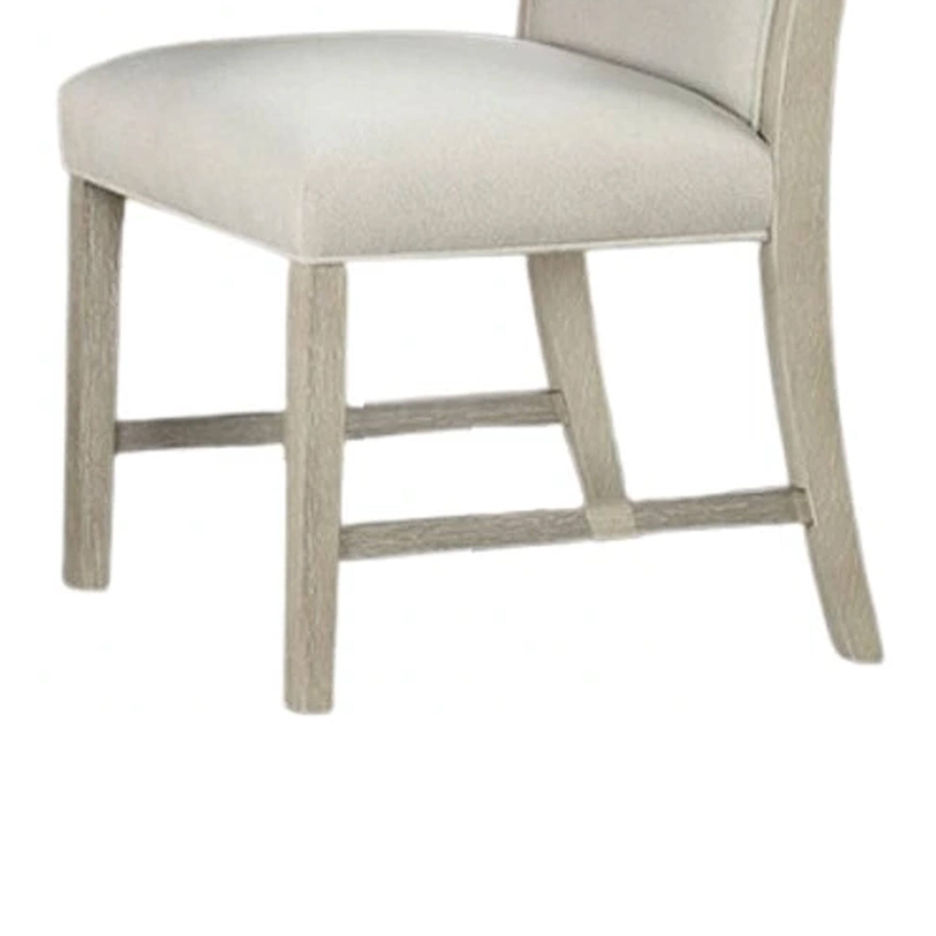 Alt View 3. Manhattan Lane - Hagy Side Dining Chair Set of 2, Soft White Fabric - Natural Brown, White.