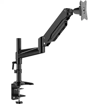 Front. ErgoAV - Gas Spring Desk Mount for Single Monitor 13" to 34" - Black.