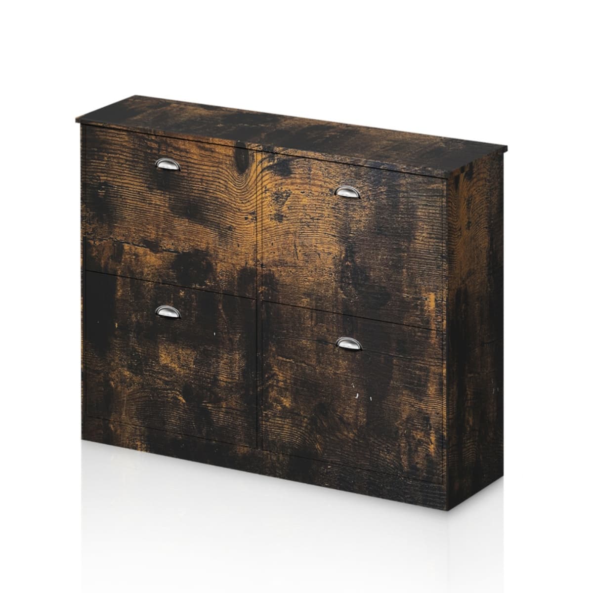 Halitaa - Shoe Cabinet with 4 Flip-Top Drawers,Hidden Narrow Shoe Rack Cabinet for Entryway Hallway Bedroom, Family Use - Brown