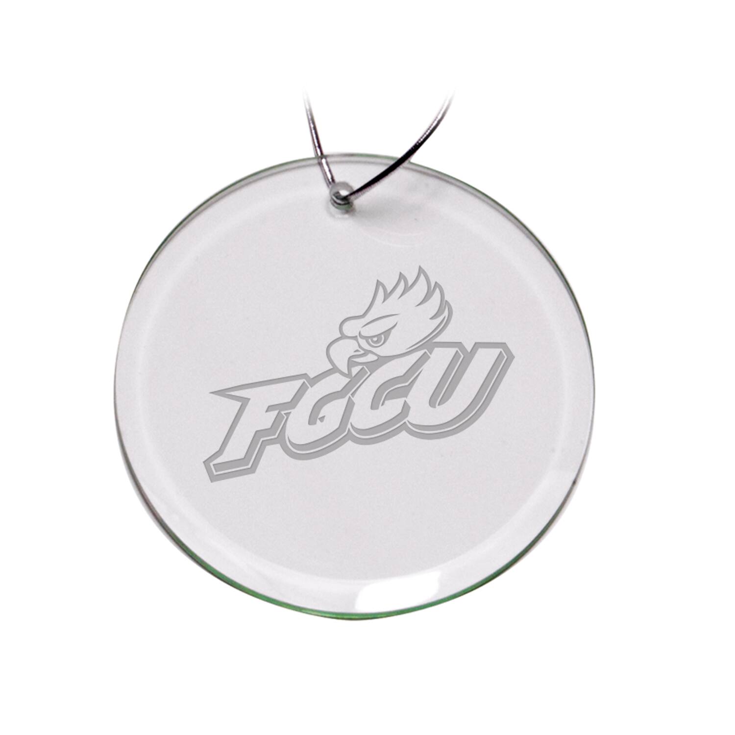 Front. Jardine - Florida Gulf Coast Eagles 3'' Round Glass Ornament - Multicolor.