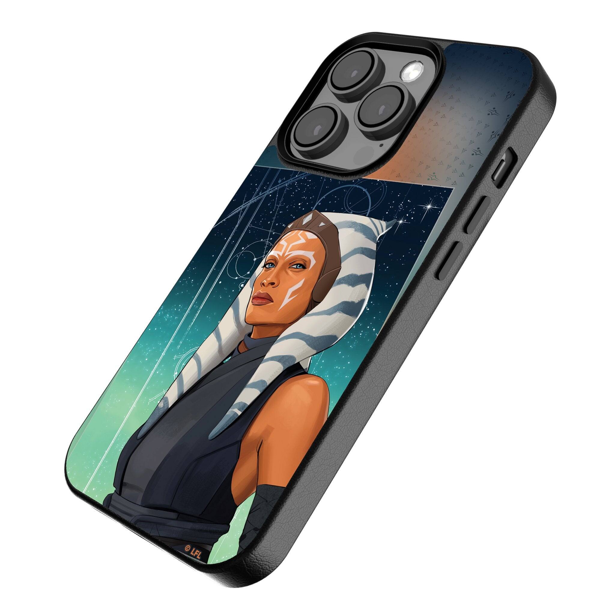 Angle. Keyscaper - Star Wars: Ahsoka Season 1 Portrait MagSafe Compatible Phone Case - Apple iPhone 16 Pro - Ahsoka.