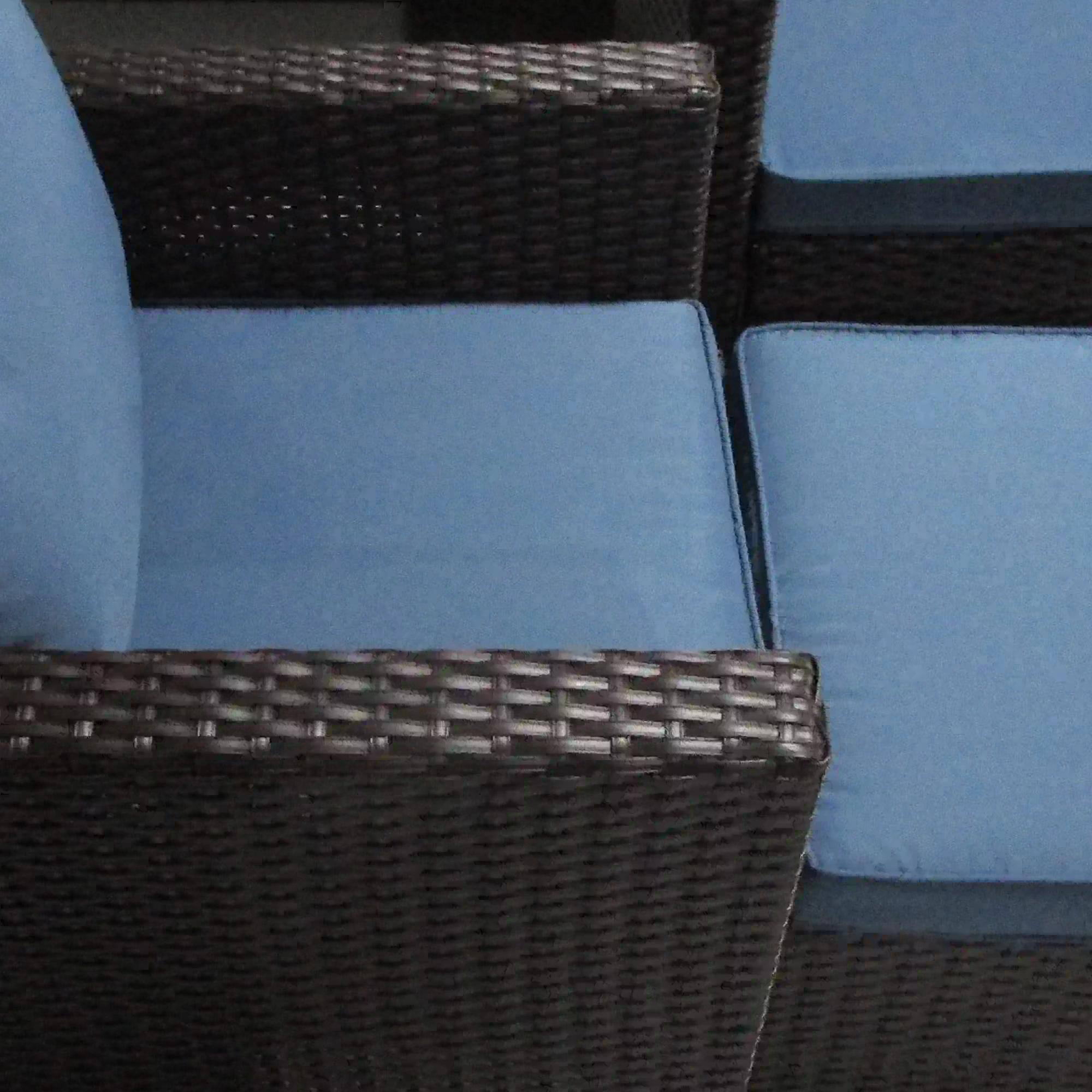 Back. Resenkos - Resenkos 7 seats rattan patio furniture set, Outdoor Sectional Furniture, PE Rattan, Brown - Brown.