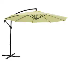 Sunnydaze - 9.5 ft Cantilever Offset Patio Umbrella with Crank - Pale Buttercup