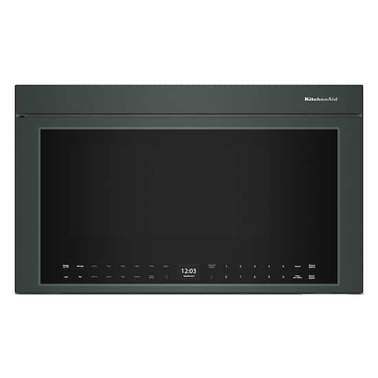 KitchenAid - 1.1 Cu. Ft. Convection Over-the-Range Smart Microwave Oven with Sensor Cooking and Flush Built-In Design - Juniper