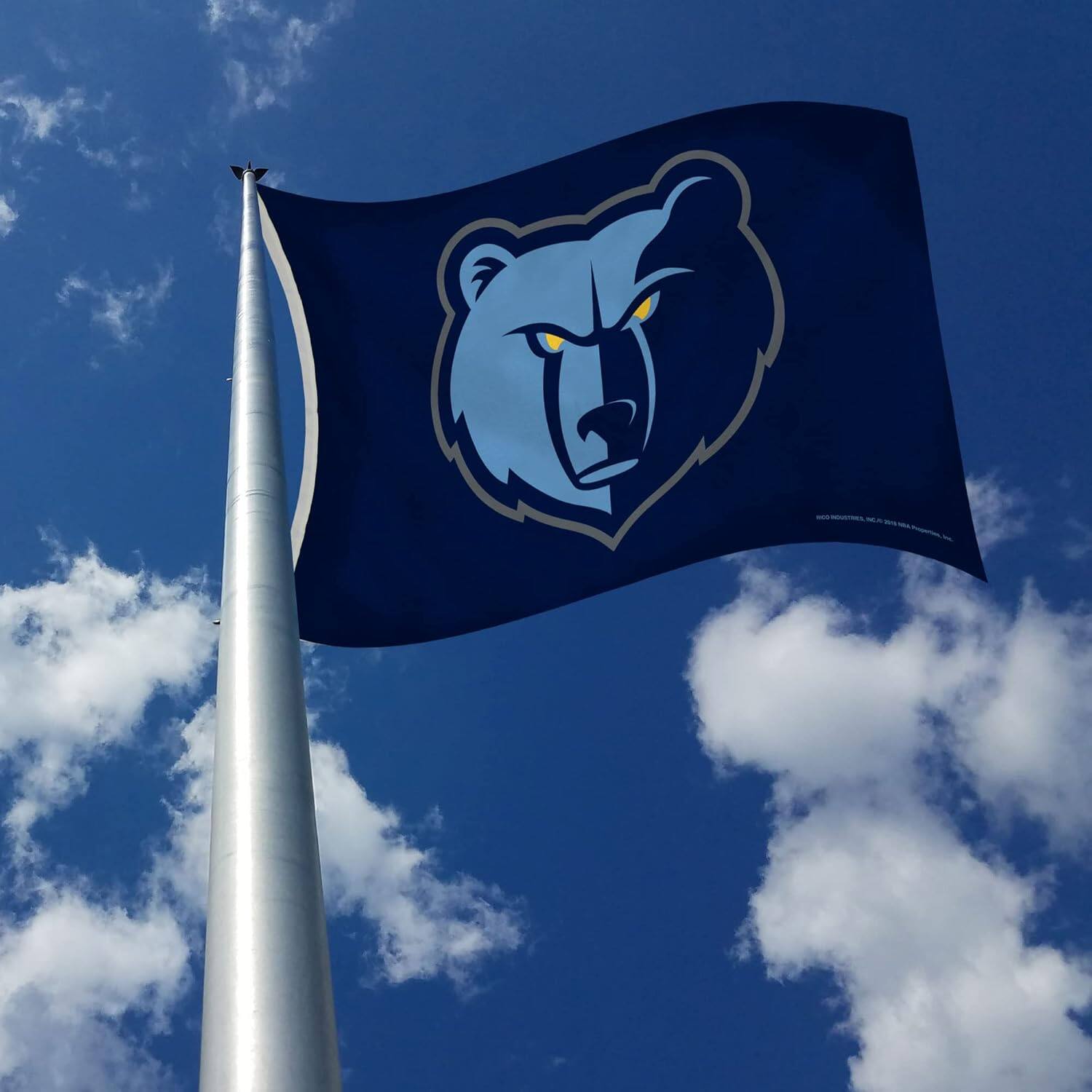 Alt View 2. Rico Industries - Memphis Grizzlies NBA 3X5 Indoor or Outdoor Banner Flag with grommets for hanging - Multi.