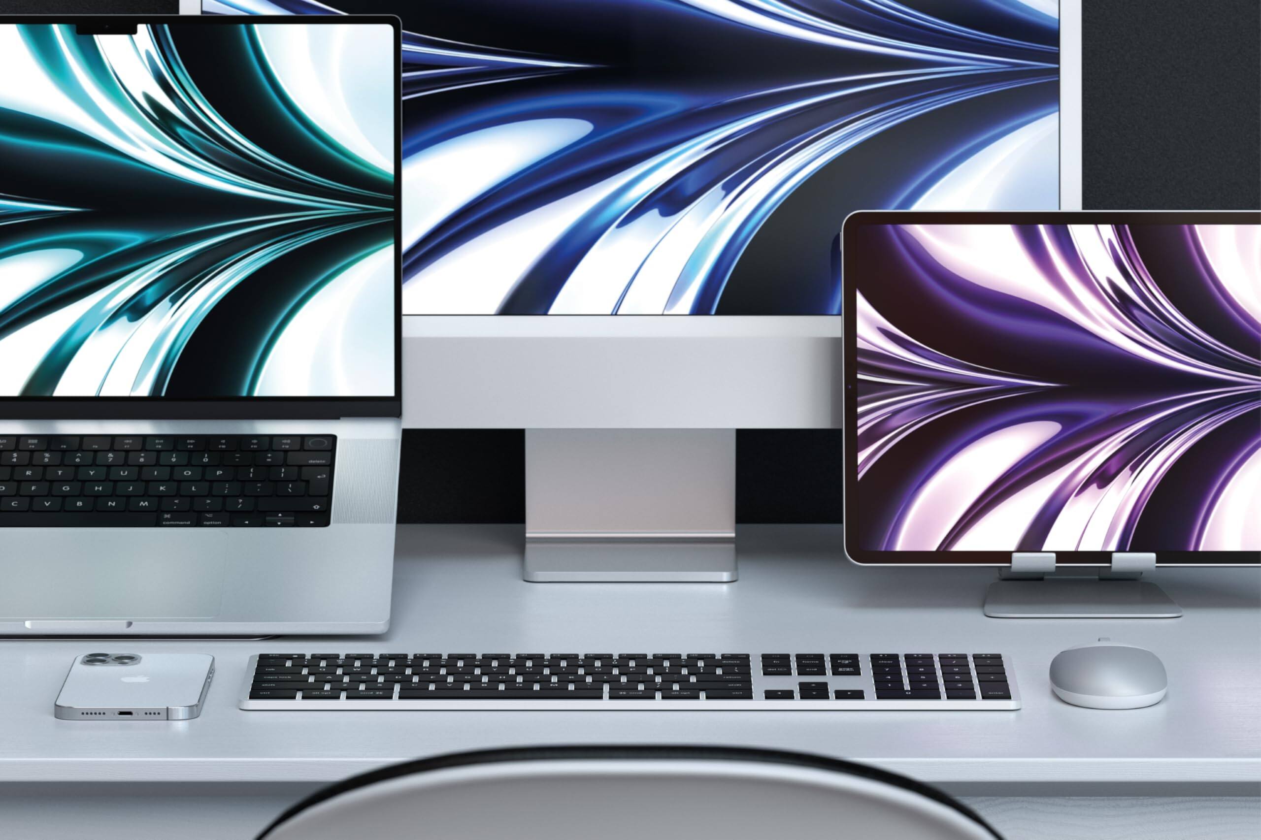 Alt View 2. Satechi - Satechi Slim X3 Bluetooth Backlit Keyboard with Numeric Keypad, Multi-Device for Mac - Silver - Silver.