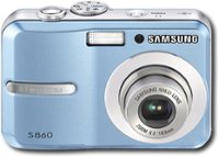 Front. Samsung - 8.1-Megapixel Digital Camera - Blue.