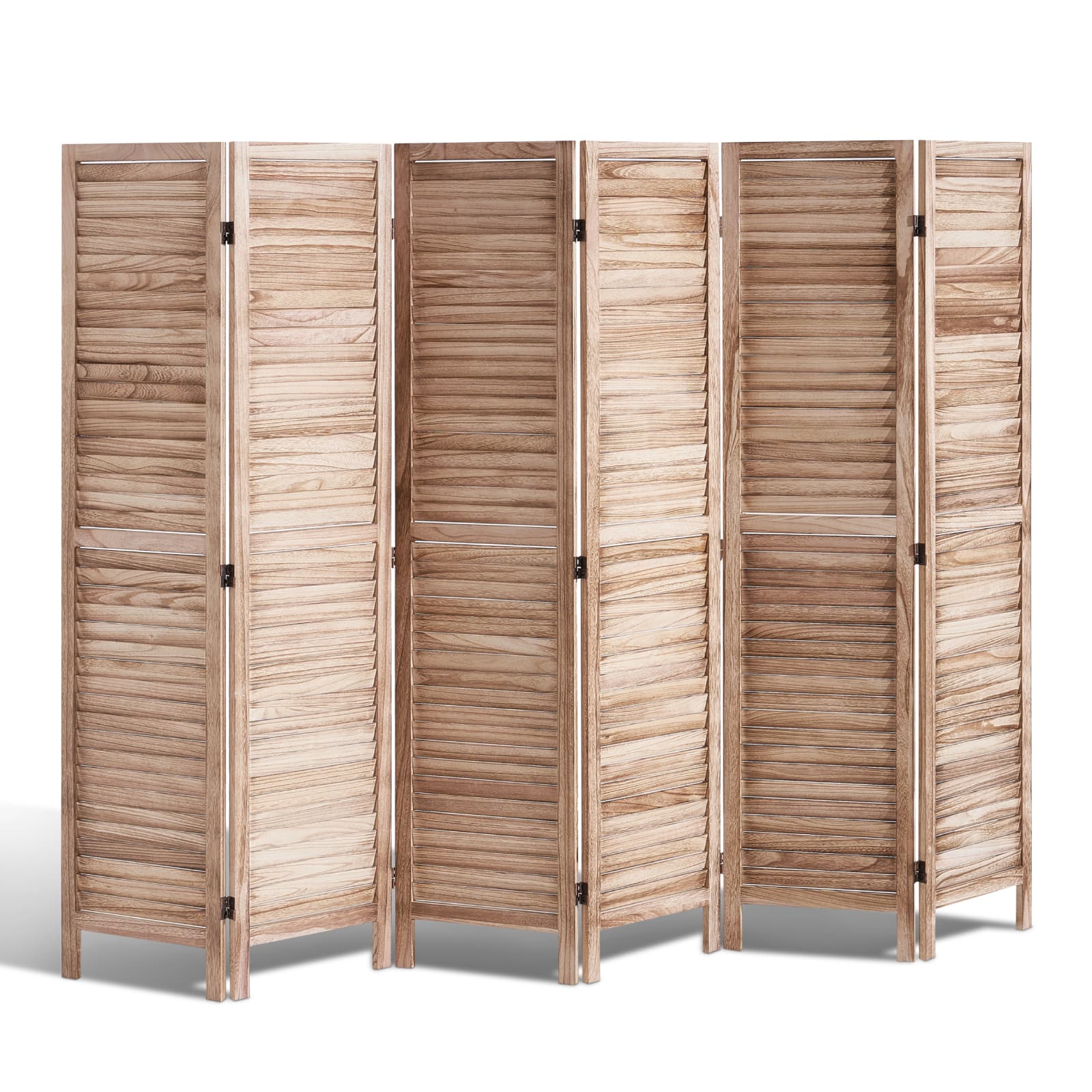 VEVOR - Room Divider, 6 Panel Folding Privacy Screen, 66.9 Inches Tall Indoor Louvered Partition Divider - Wood price history on PriceWatchPro