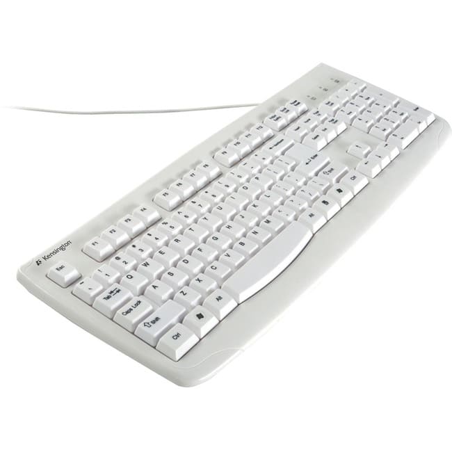 Kensington - K64406US Washable USB/PS2 Keyboard - USB, PS/2 - 104 Keys - English (US) - White