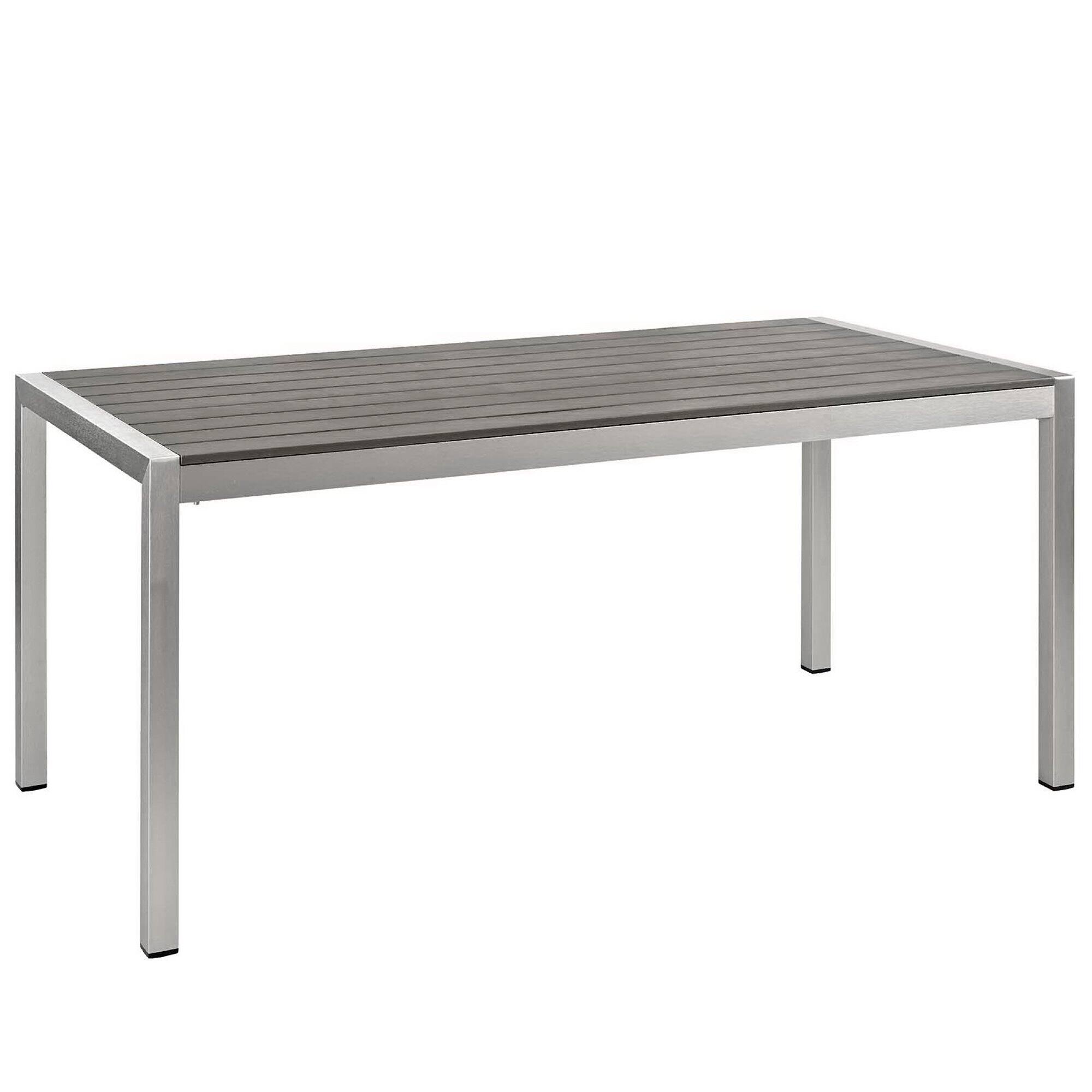 Left. Modway - Shore 3 Piece Outdoor Patio Aluminum Dining Set by Modway - Silver Gray.