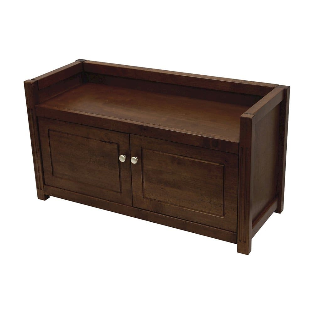 FurniFact - Solid Wood Entryway Bench with Lift-Top Storage for Shoe Rack - Walnut price history on PriceWatchPro