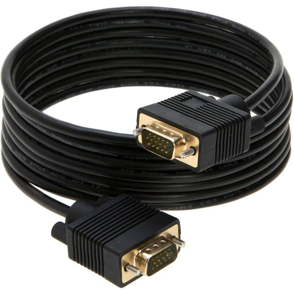 PARKER SLATER - SVGA Monitor Cable 15ft – Male to Male VGA 1080P for PC/TV/Projector