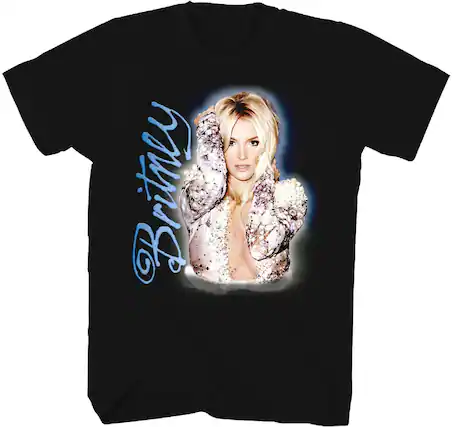 Front. PopMarket - Britney Spears - Britney Spears - Britney Photo T-Shirt - Large Black 37821098A3 - APPAREL - Multicolor.