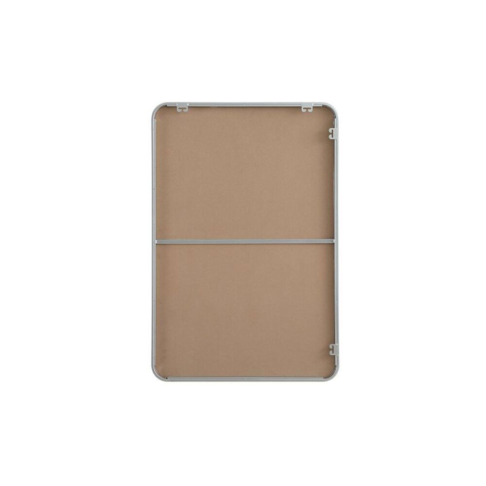 Angle. Elegant Decor - Contour Metal Rectangle Mirror 27x40 in Silver - Silver.
