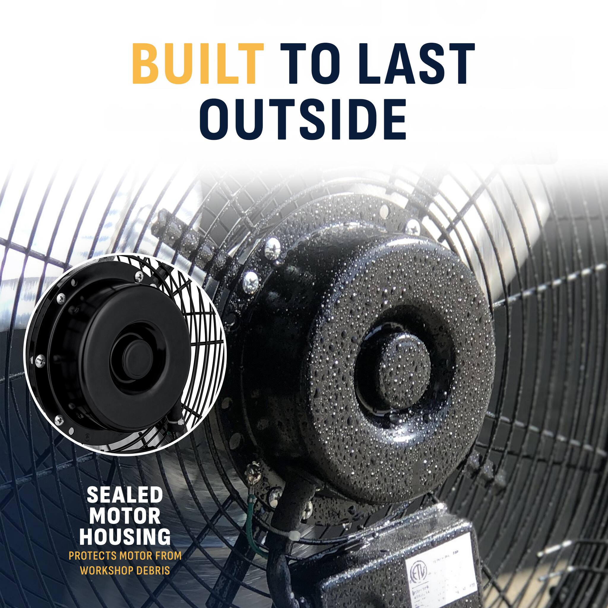 BUILT TO LAST OUTSIDE

SEALED MOTOR HOUSING PROTECTS MOTOR FROM WORKSHOP DEBRIS