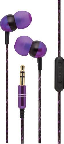 Front Standard. iHome - Earbud Headphones - Purple.