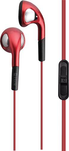 Front Standard. iHome - Earbud Headphones - Red.