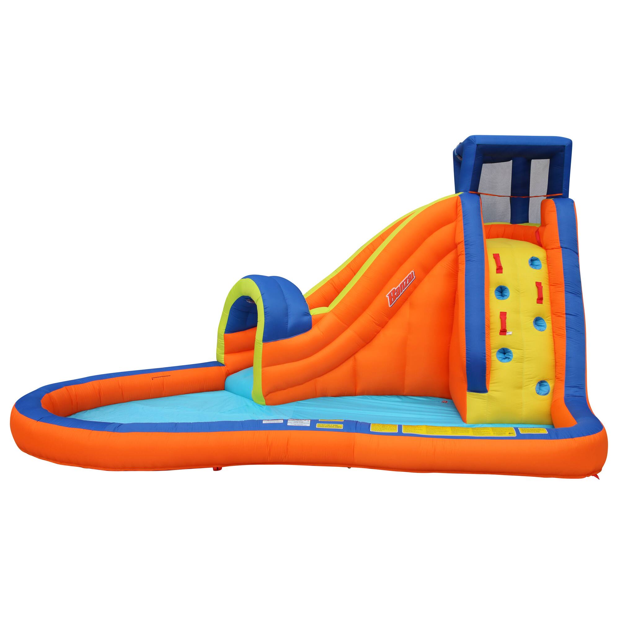 Front. Banzai - Banzai Pipeline Water Park Toy, Inflatable Outdoor Backyard Water Slide Splash Toy.
