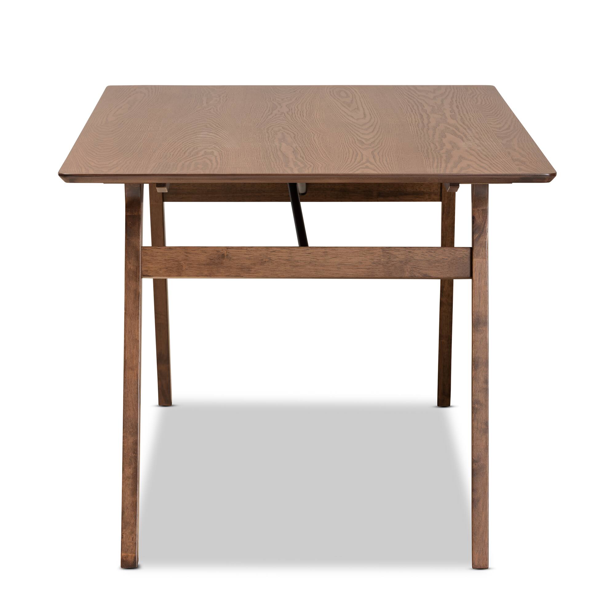 Left. Baxton Studio - Saxton Mid-Century Modern Transitional Finished Wood Dining Table - Walnut Brown/Black.