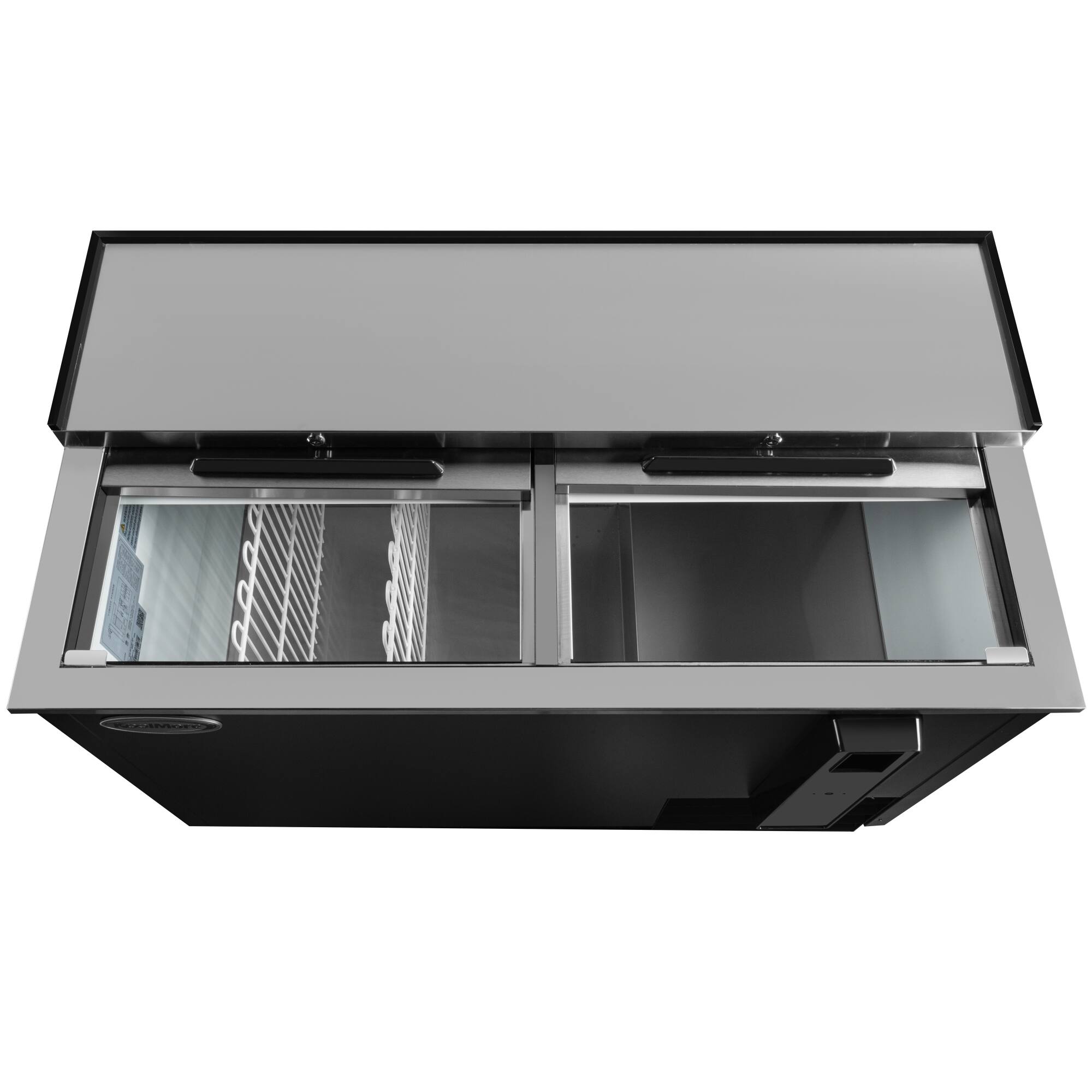Alt View 4. Koolmore - 50 in. Commercial Bottle Cooler in Black with Built-In Opener, ETL Listed, 14 cu. ft. (KM-BOC50-BK) - Black painted steel.