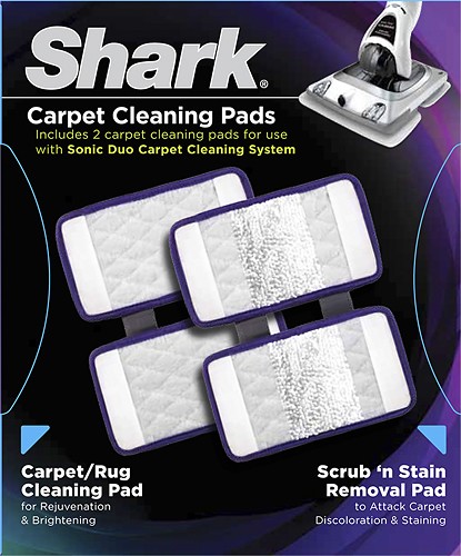 4 Authentic Shark Sonic Duo Purple Cleaning Pads Carpet/Rug & Scrub N' Stain 