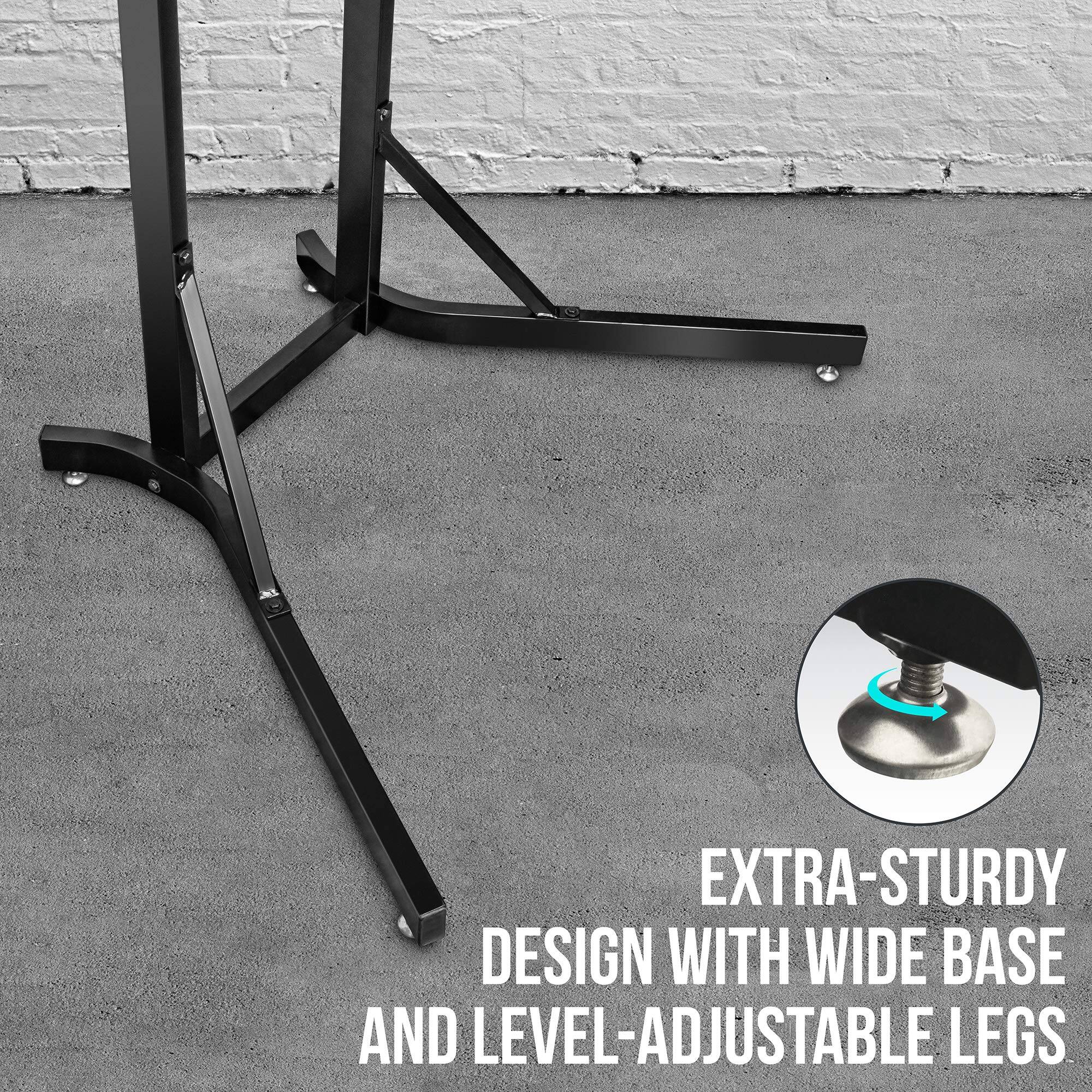 EXTRA-STURDY DESIGN WITH WIDE BASE AND LEVEL-ADJUSTABLE LEGS